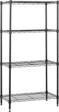 4-Shelf Steel Wire Storage Rack - Adjustable, Sturdy Shelving