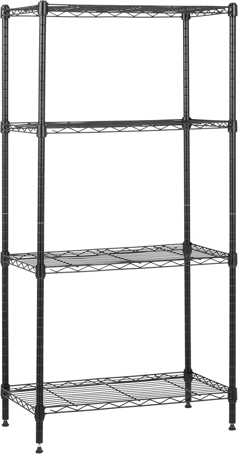 4-Shelf Steel Wire Storage Rack for Versatile Home Organization