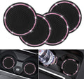 4 Pack Car Coasters Universal Rhinestone Cup Holder Coasters - Pink