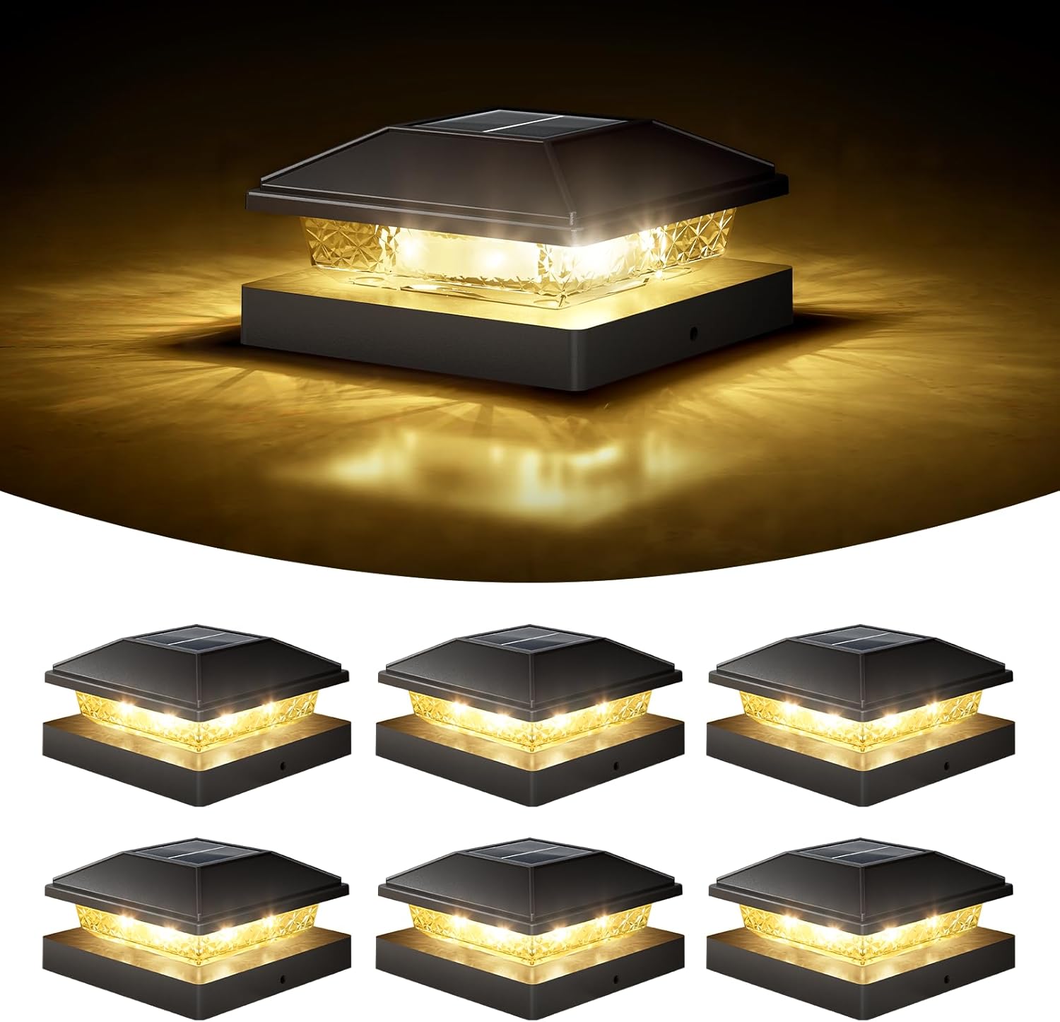 4x4 Solar Fence Post Cap Lights - Waterproof Outdoor Lighting