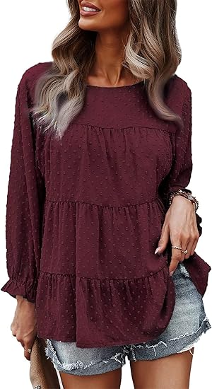 PRETTYGARDEN Women's Summer Loose Chiffon Blouse for Casual Wear
