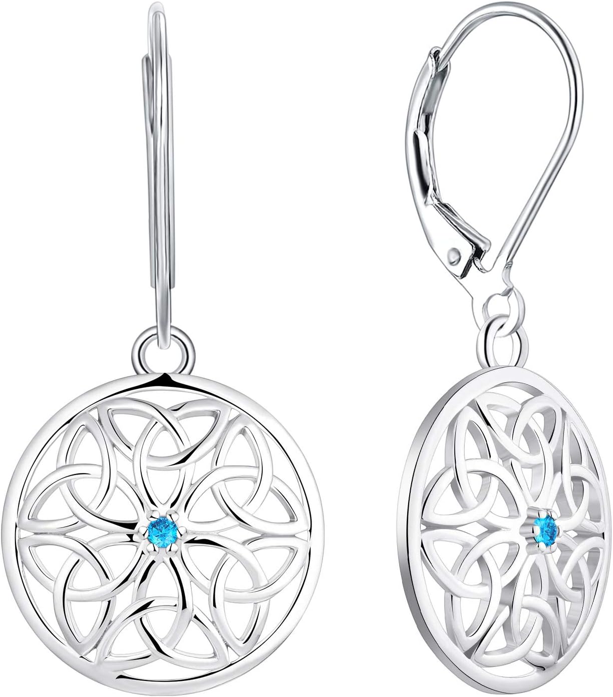 JO WISDOM Women Knot Earrings in 925 Sterling Silver with Zirconia