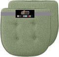 Slip Resistant Tufted Chair Cushions 16x17 Sage - Memory Foam Comfort
