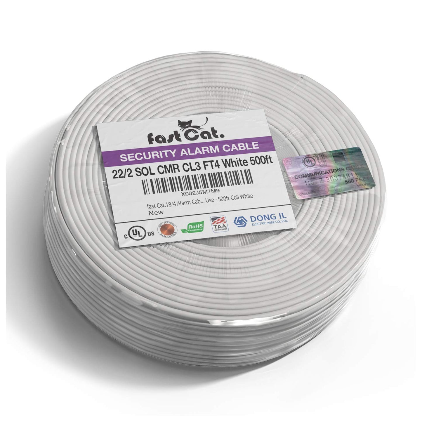 Fast Cat 22 AWG 500ft Fire Alarm Security Cable for Safety