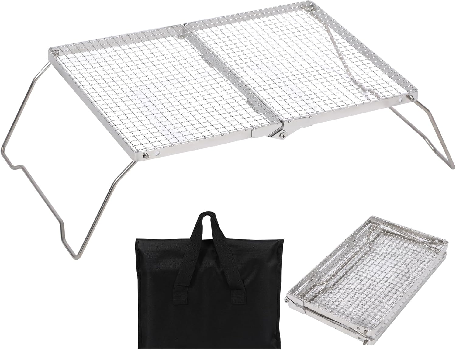 REDCAMP 17in Large Folding Campfire Grill for Outdoor Cooking