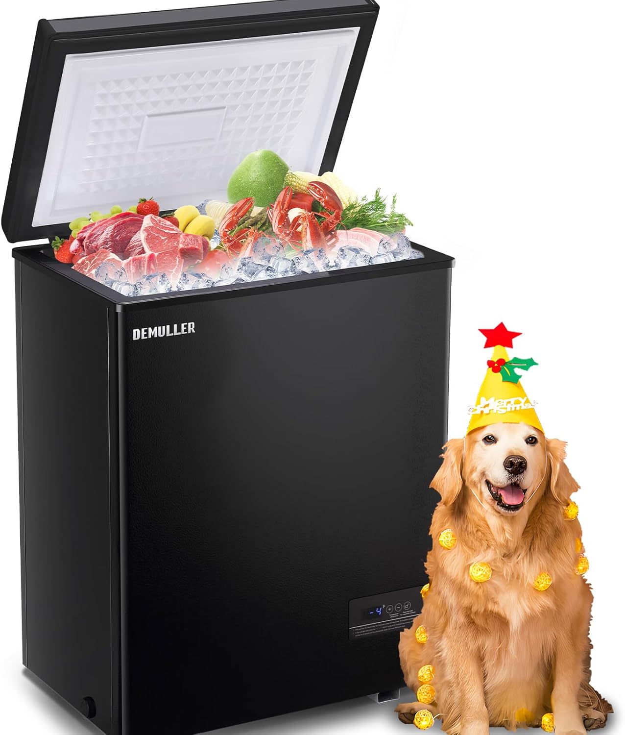 Chest Deep Freezer with 2 Removable Baskets for Small Spaces