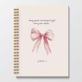 Bible Journaling Spiral Notebook 5.5x8.3 - Pink Bow Preppy Journal