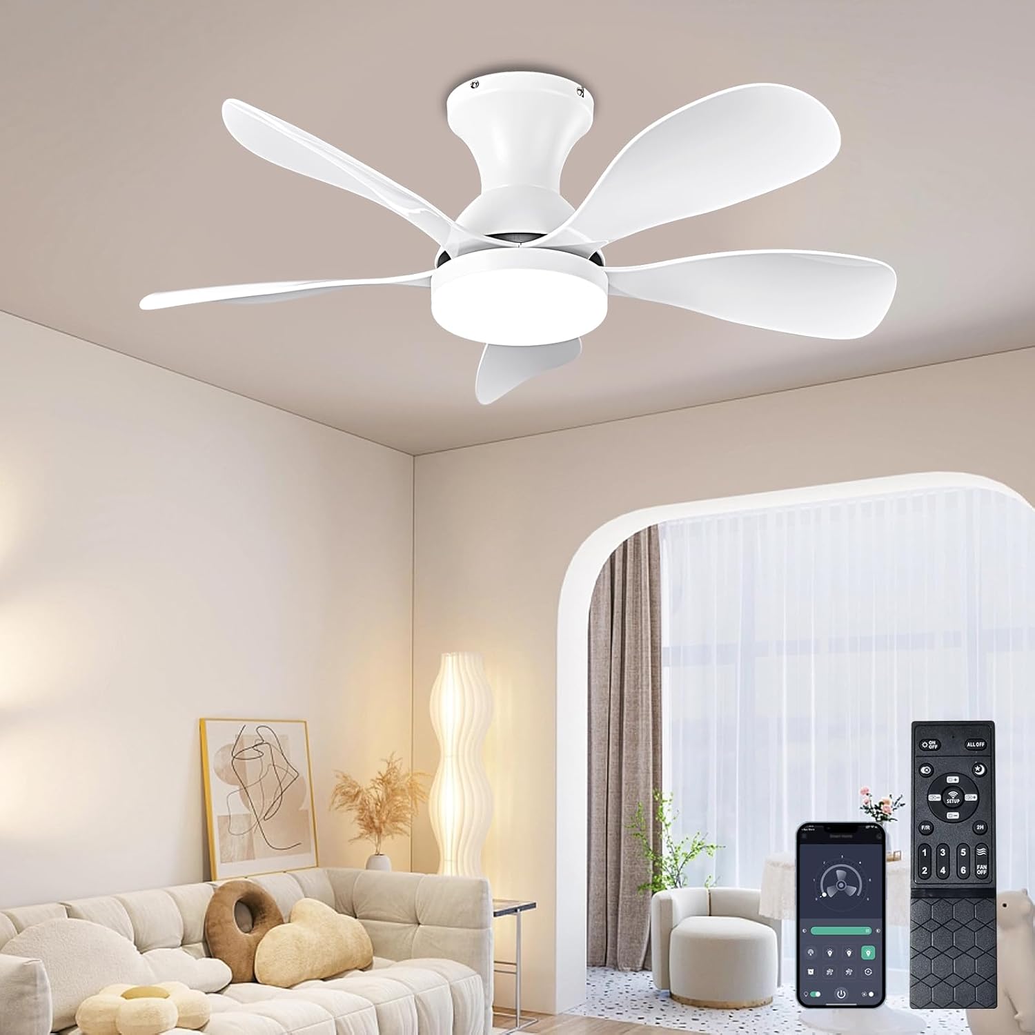 33 Inch Ceiling Fan with Lights and Remote Control for Any Room