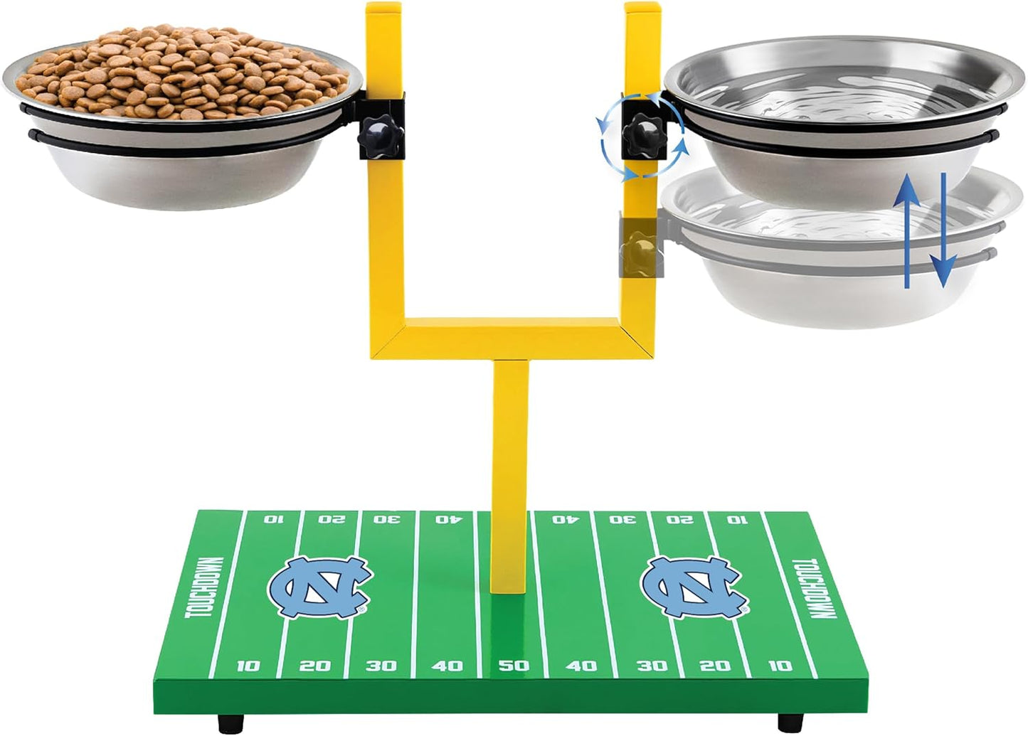 NCAA North Carolina Tar Heels Goalpost Dog Feeder for Pets