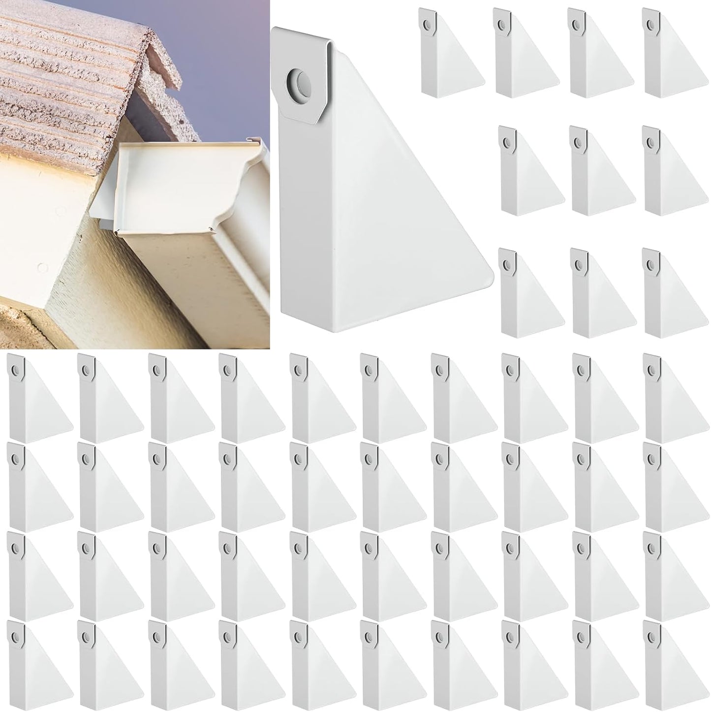 25pcs Aluminum Gutter Wedges for 5-inch K-Style Gutters