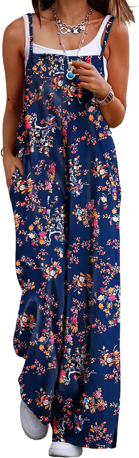 YESNO Women's Summer Boho Casual Jumpsuits with Pockets
