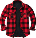 ZENTHACE Men's Sherpa Lined Fleece Plaid Flannel Shirt (Style GCH5)