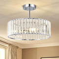 Crystal Chrome Semi Flush Mount Ceiling Light - Modern Crystal Glow