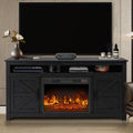 Electric Fireplace TV Stand for TVs up to 65 in - Rustic Barn Door