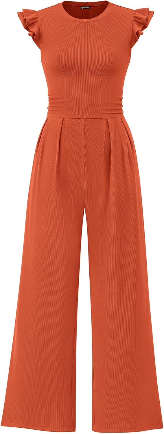 Stylish Summer Jumpsuits for Women with Ruffle Cap Sleeves