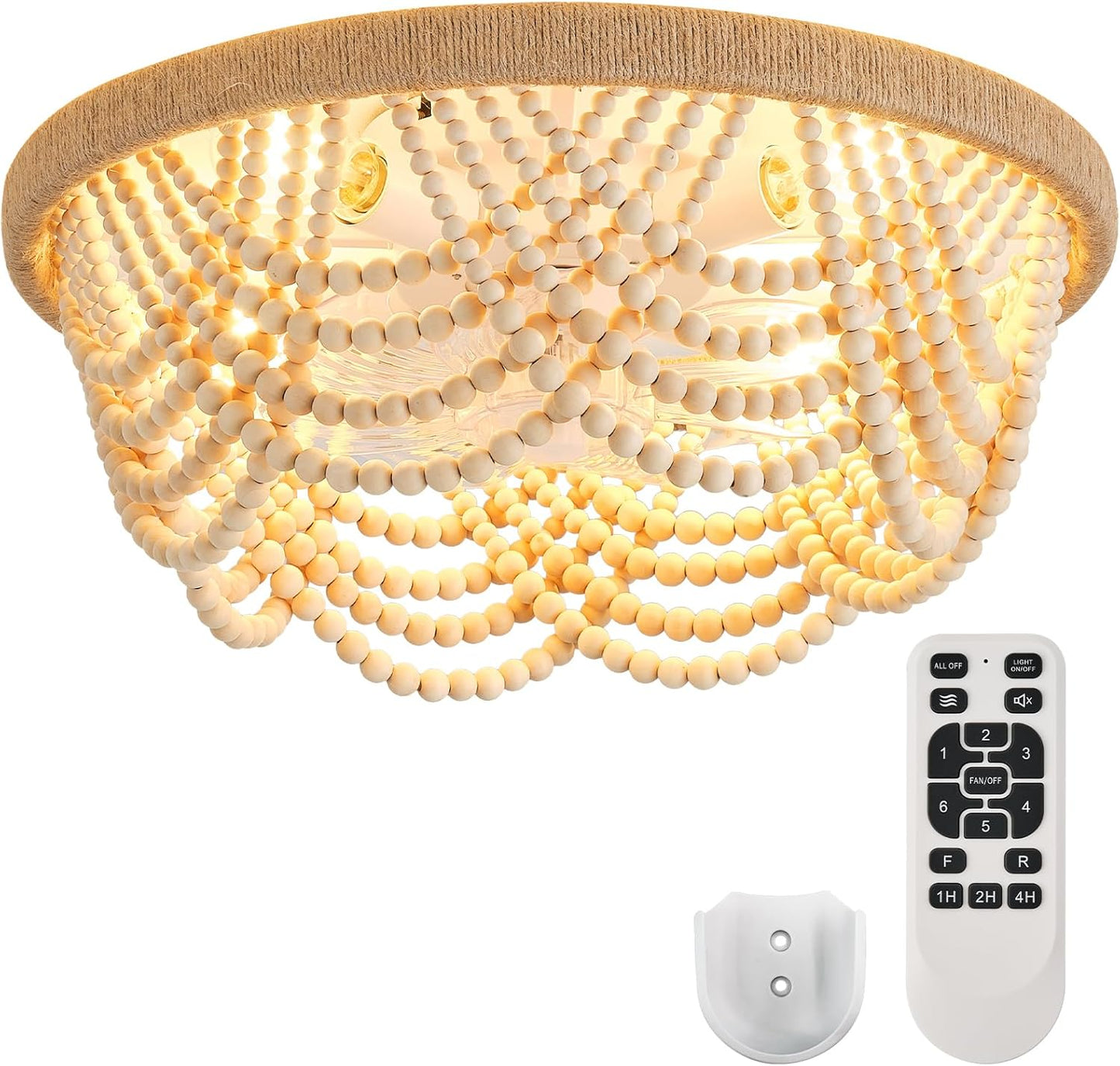 Ceiling Fans with Lights and Remote - Unique Beaded Fandelier