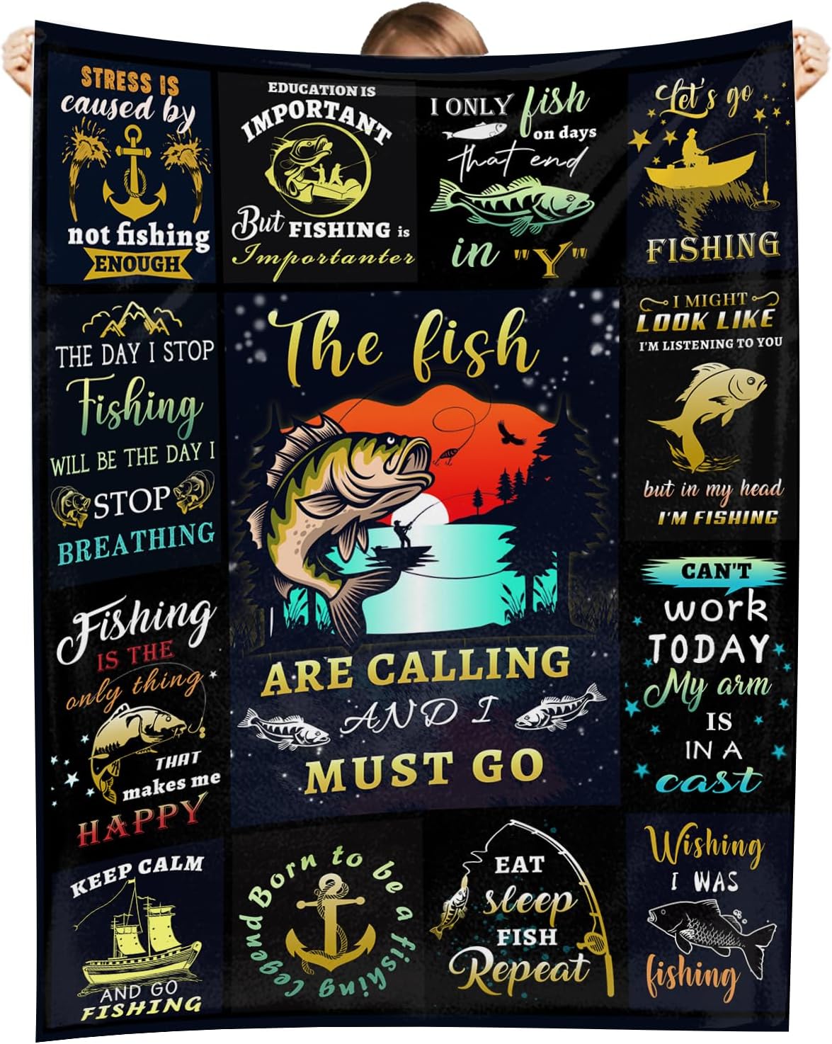 Unique Fishing Blanket Gift 60x80