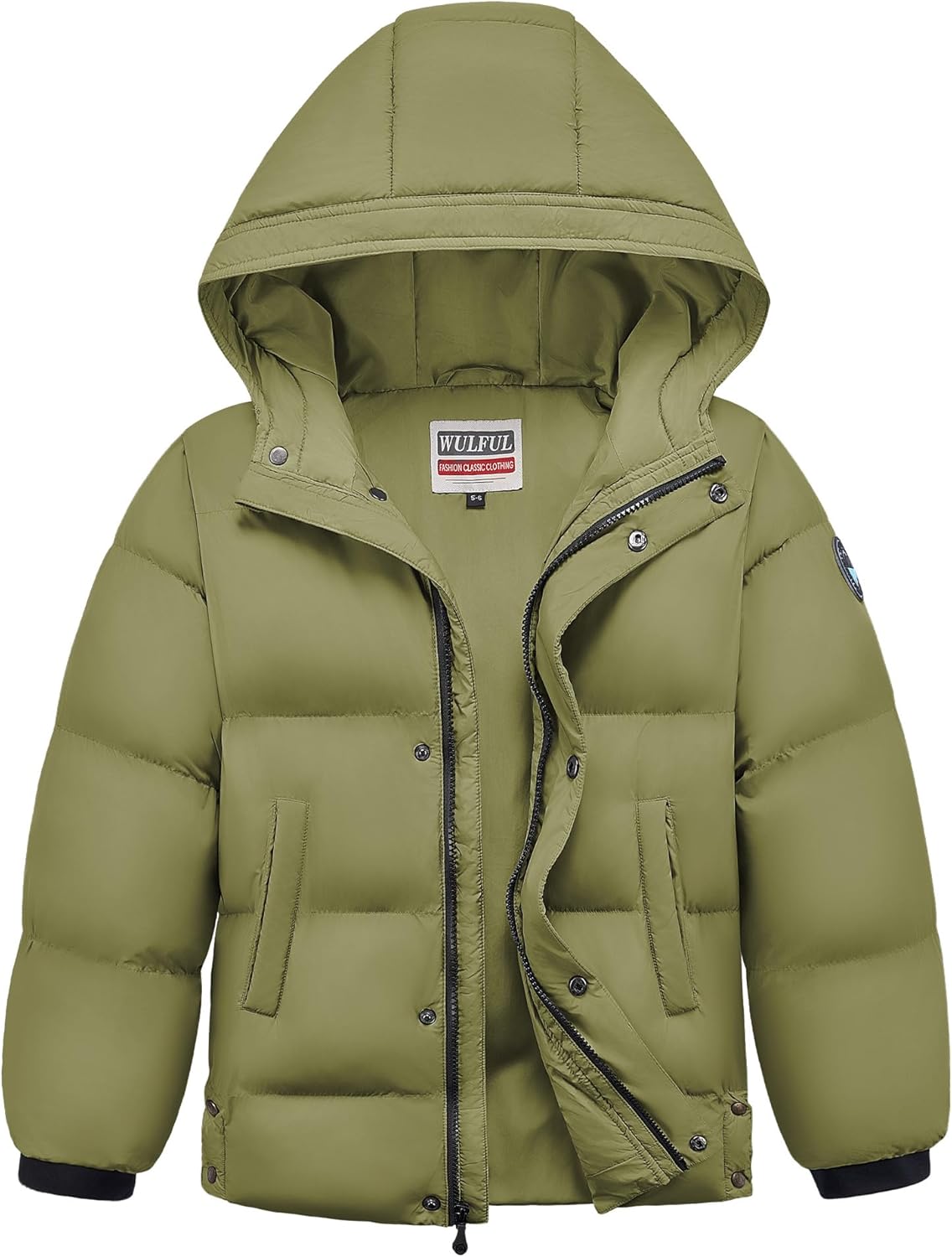 WULFUL Kids Boy's Winter Coat Hooded Puffer Jacket for Warmth