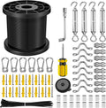 String Light Hanging Kit with 164 ft Coated 304 Stainless Cable