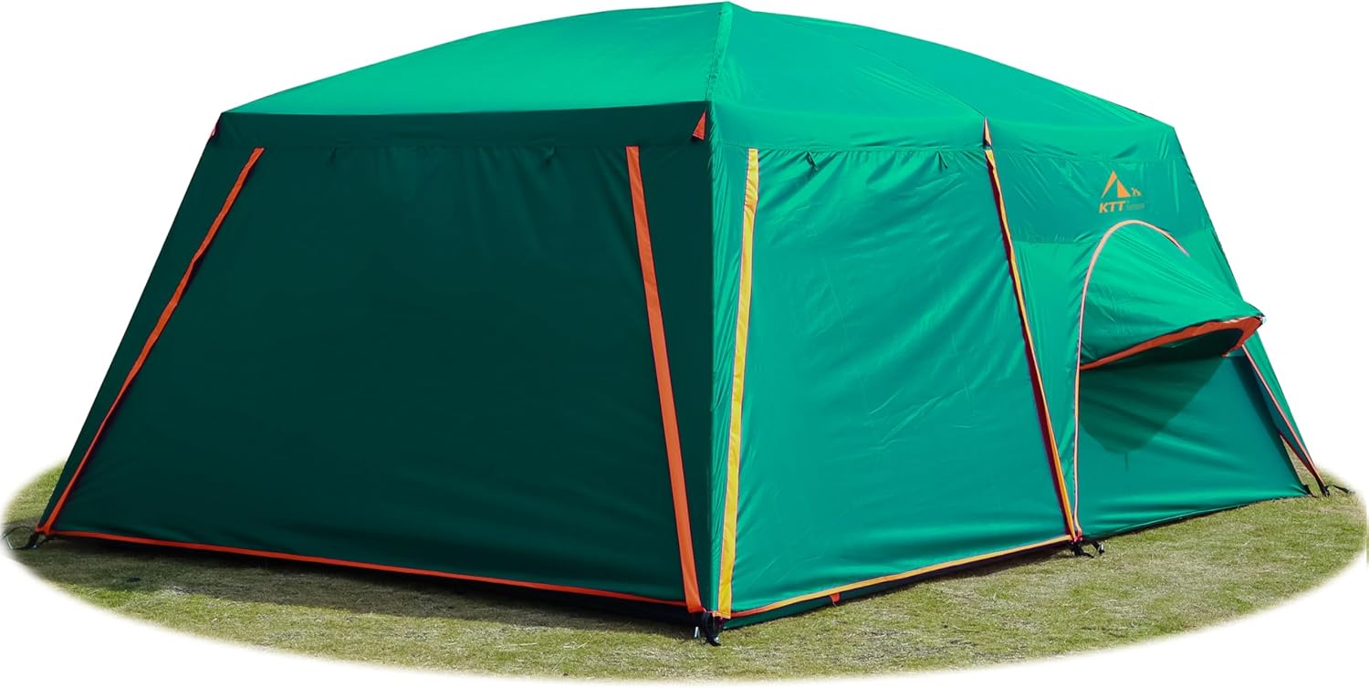 KTT Extra Large Tent for 12 People with Bay Windows and Mesh