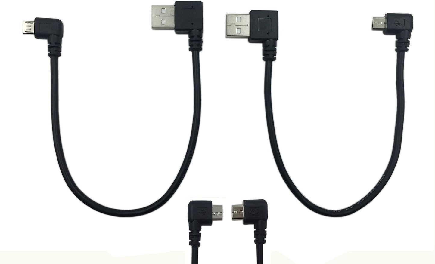 CERRXIAN 9 Micro USB Cable Combo - Flexible Angles & Fast Charging - 2 Pack