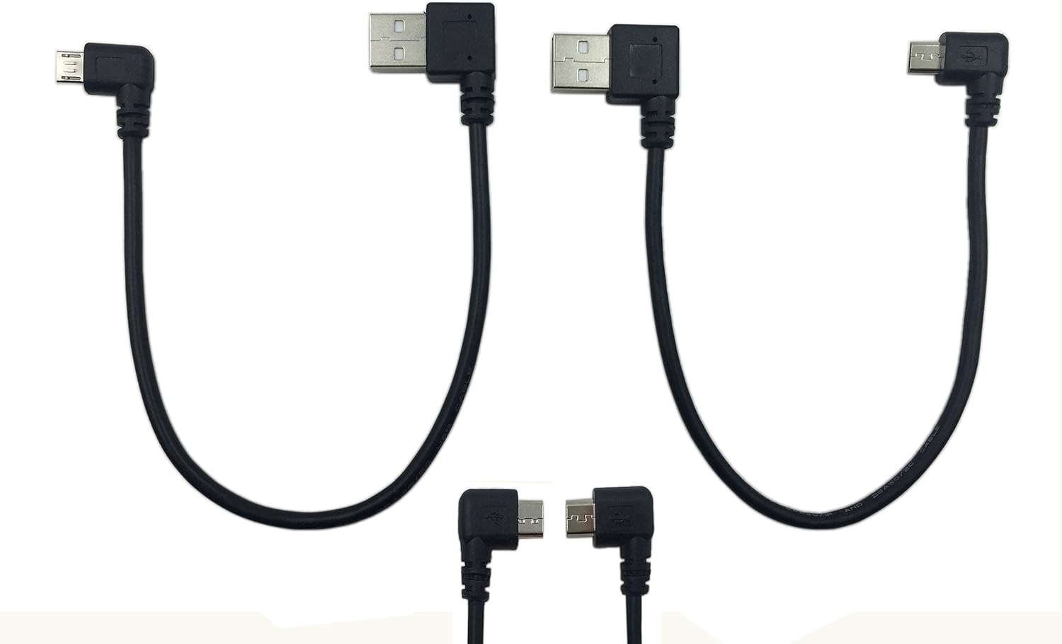 CERRXIAN 9 Micro USB Cable Combo - Flexible Angles & Fast Charging - 2 Pack