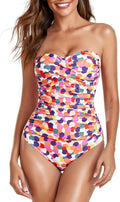 Tummy Control One Piece Swimsuit Bandeau Strapless - Flattering Fit so