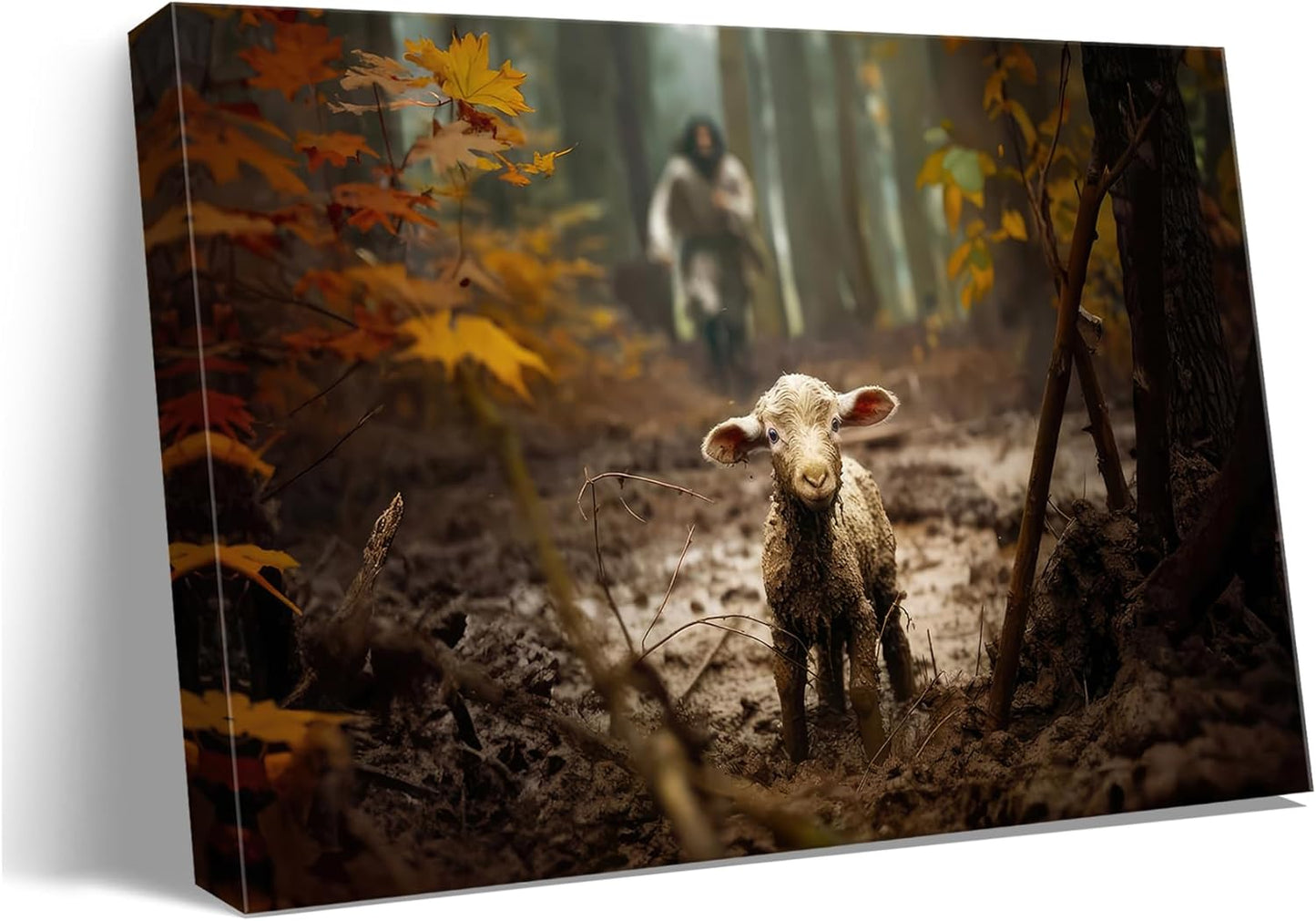 Christian Gifts for Women: Jesus Running After Lost Lamb Art