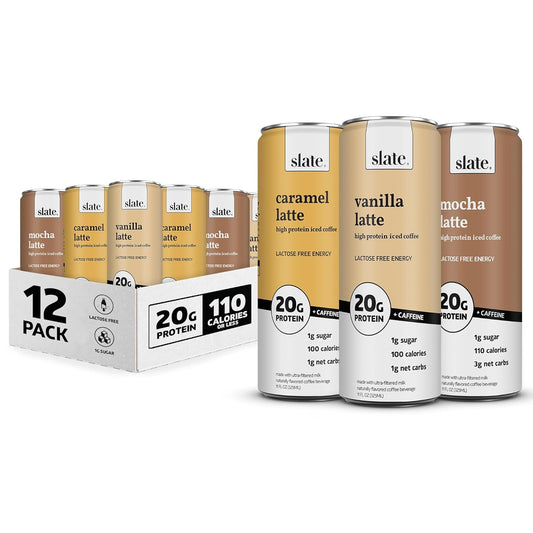 Slate Milk Protein Coffee Variety Pack - 20g Protein - 1g Sugar