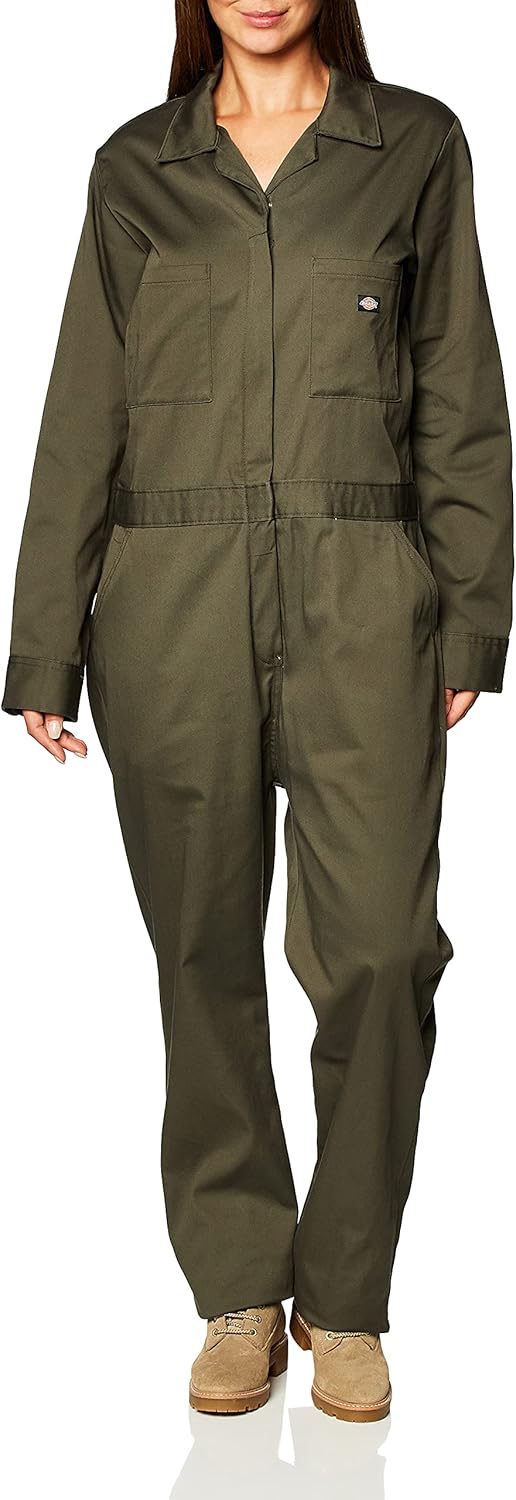 Dickies Womens Long Sleeve Cotton Twill Coverall for Comfort