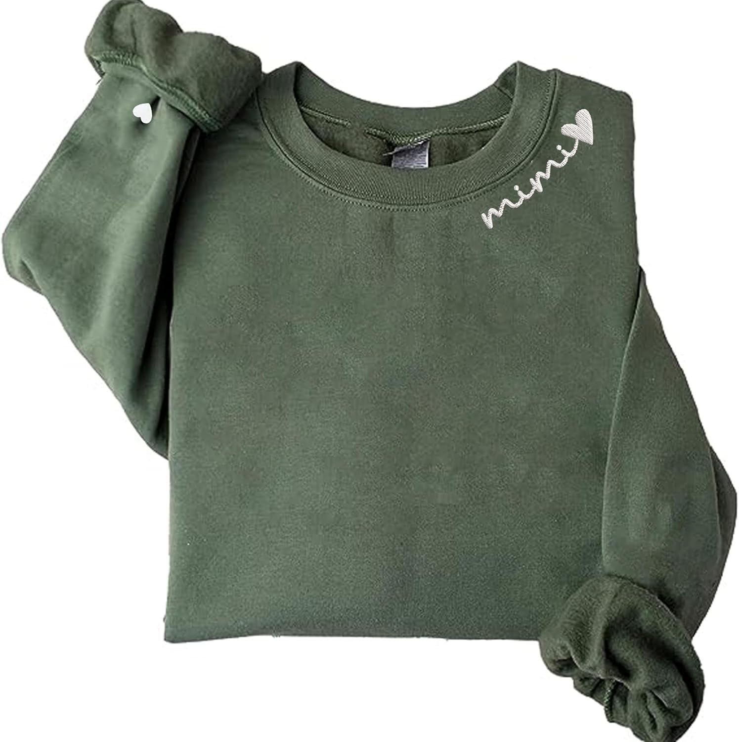 Personalized Embroidery Grandma Sweatshirt with Heart Design