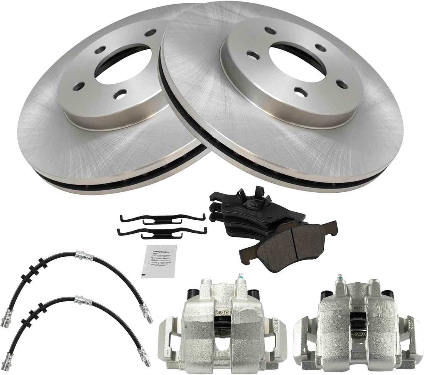 TRQ Front Brake Pad & Rotor Kit for 2005-2007 Ford Escape