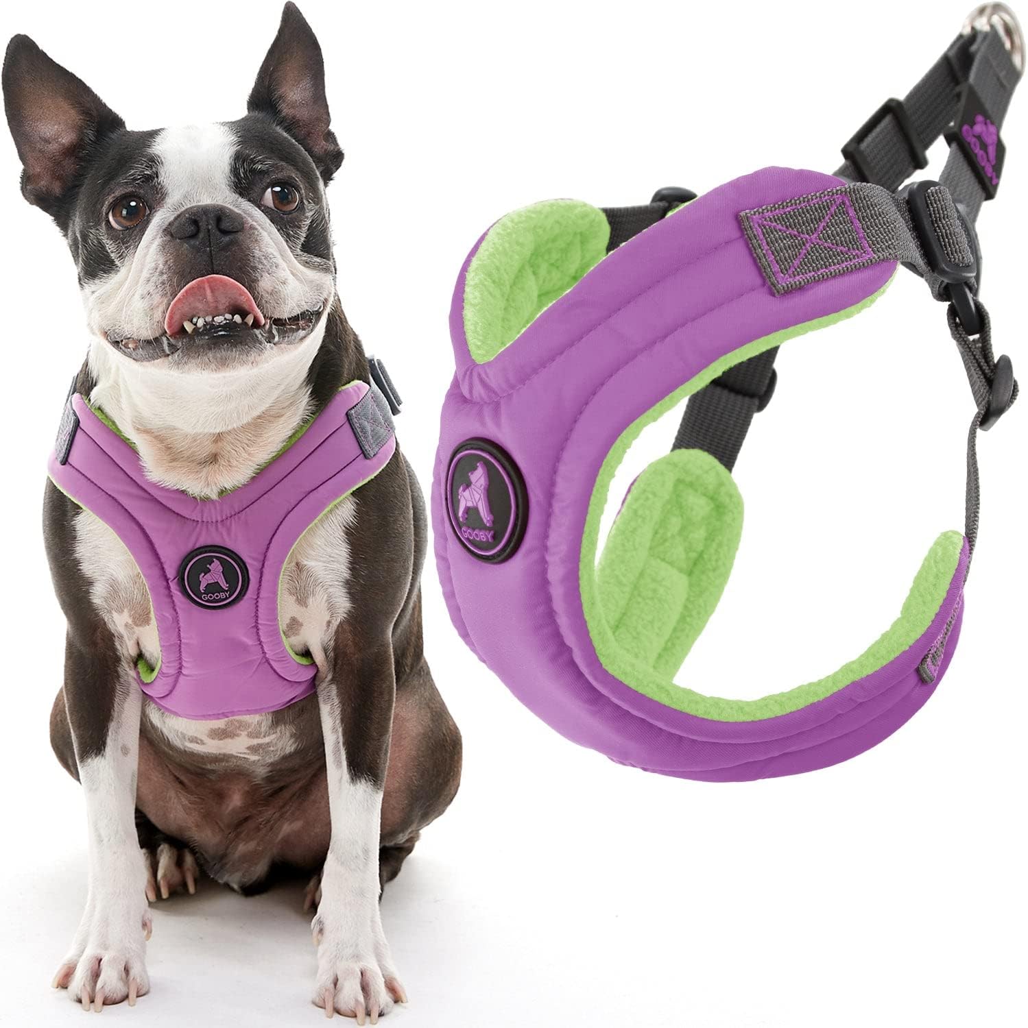 Gooby Escape Free Memory Foam Harness for Small Dogs - Purple