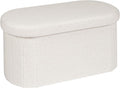 Storage Ottoman with Sherpa Cover 30 in Foldable Bench - Sturdy Seat