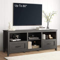 Black 70 in TV Stand for TVs up to 80 in - Modern TV Cabinet