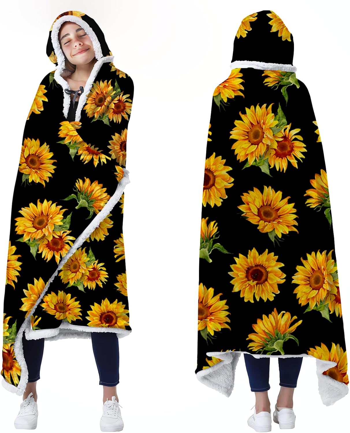Sunny Sherpa Hoodie Blanket - Cozy & Stylish!