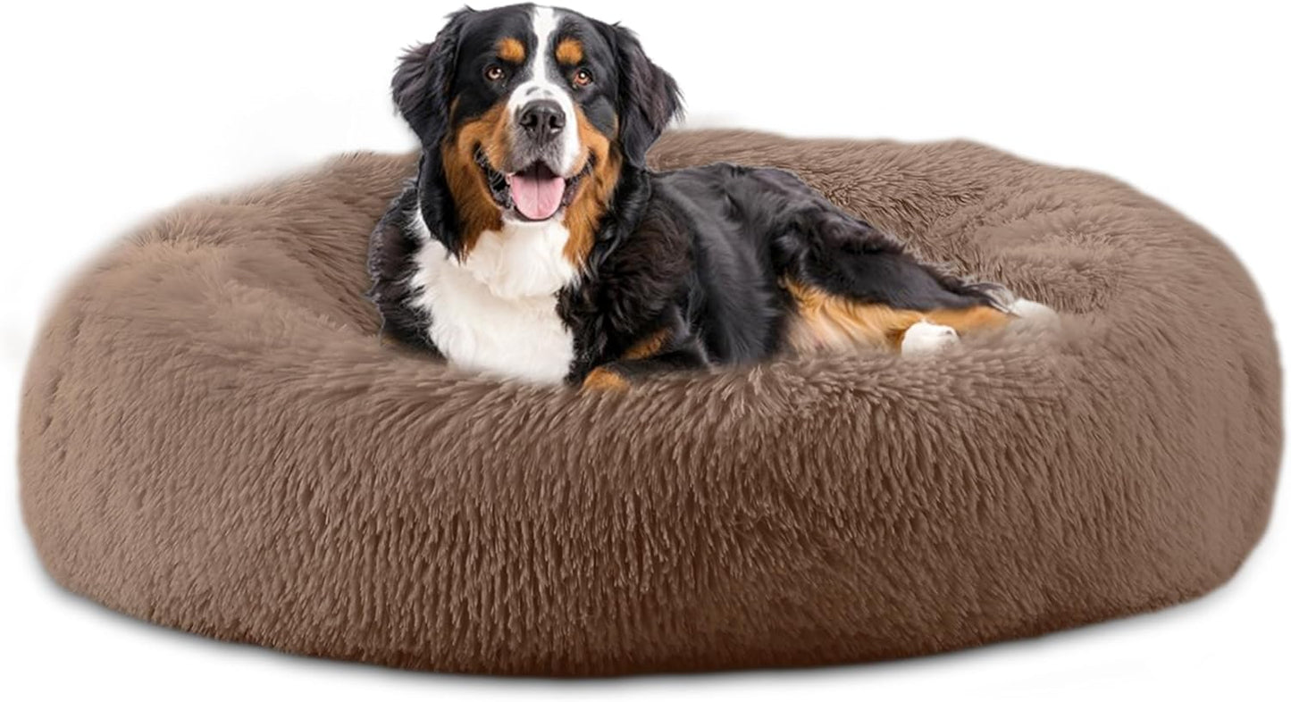46 Inch Calming Dog Bed for Large Dogs - Plush Cozy Nest