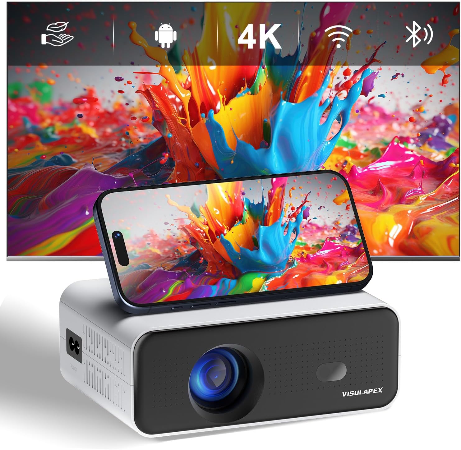 2025 Upgraded Smart Mini Projector with 4K Video Support