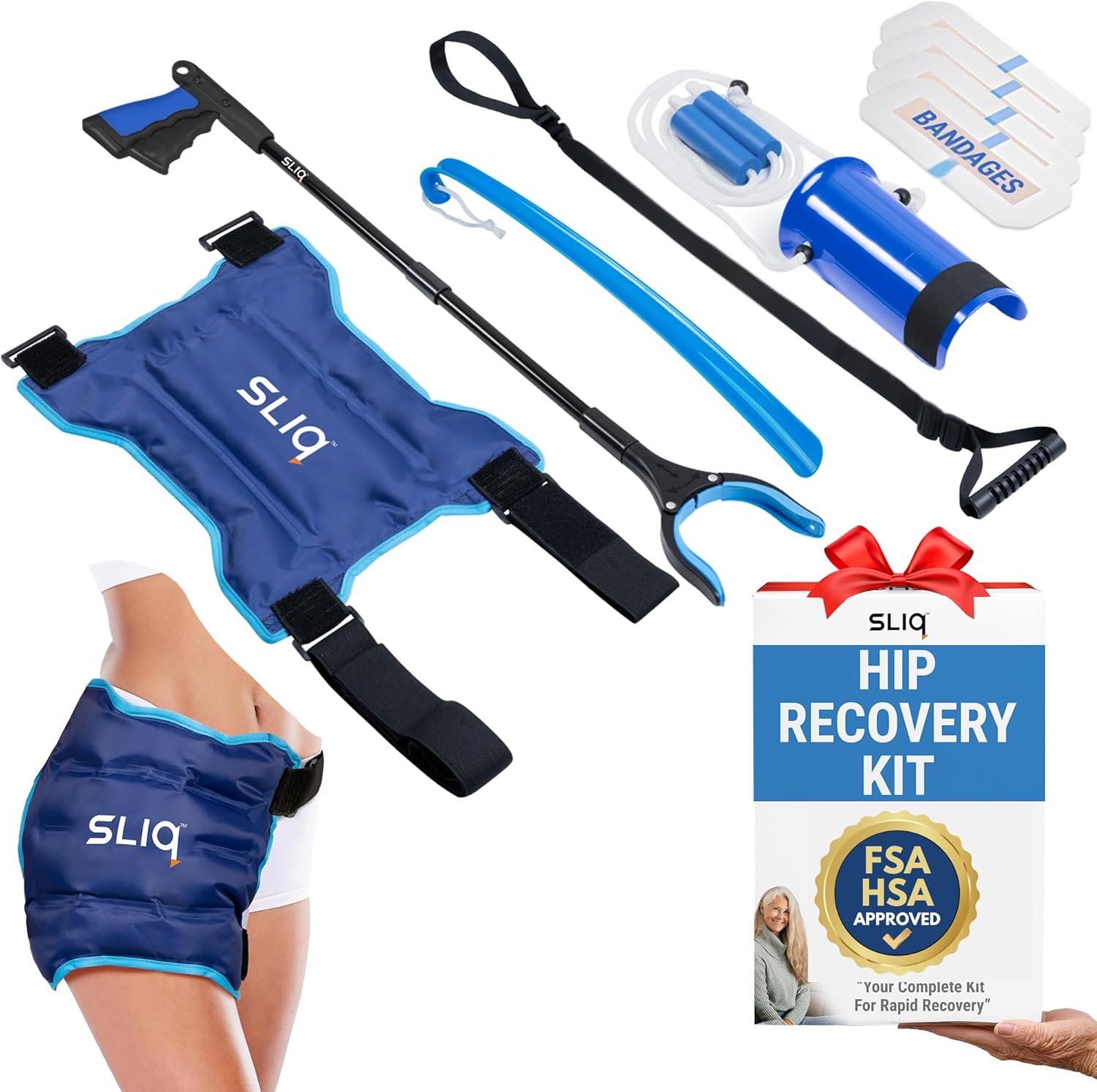 Sliq 6 Pcs Hip Kit for Seniors - Essential Recovery Supplies