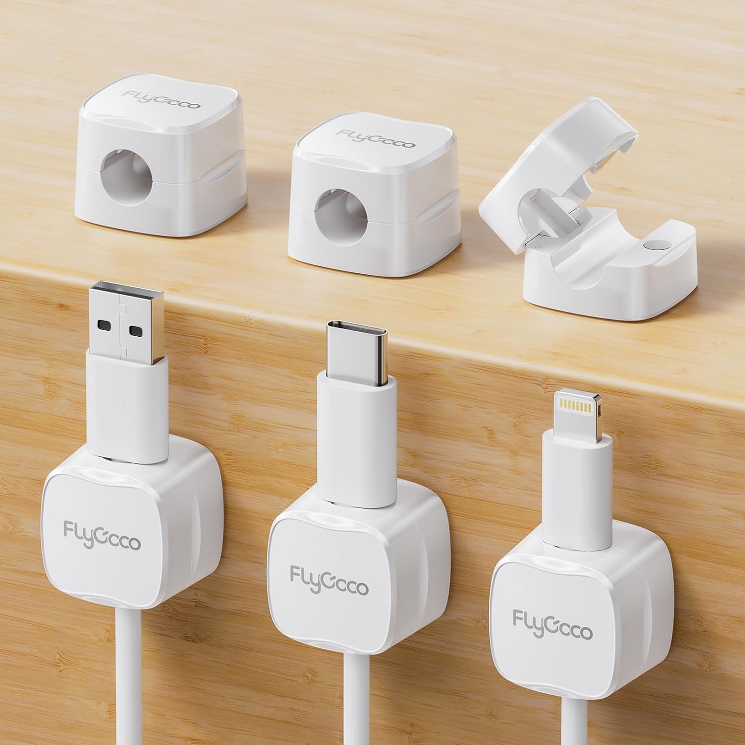 FlyCoco Magnetic Cable Clips: Smooth Cord Organization