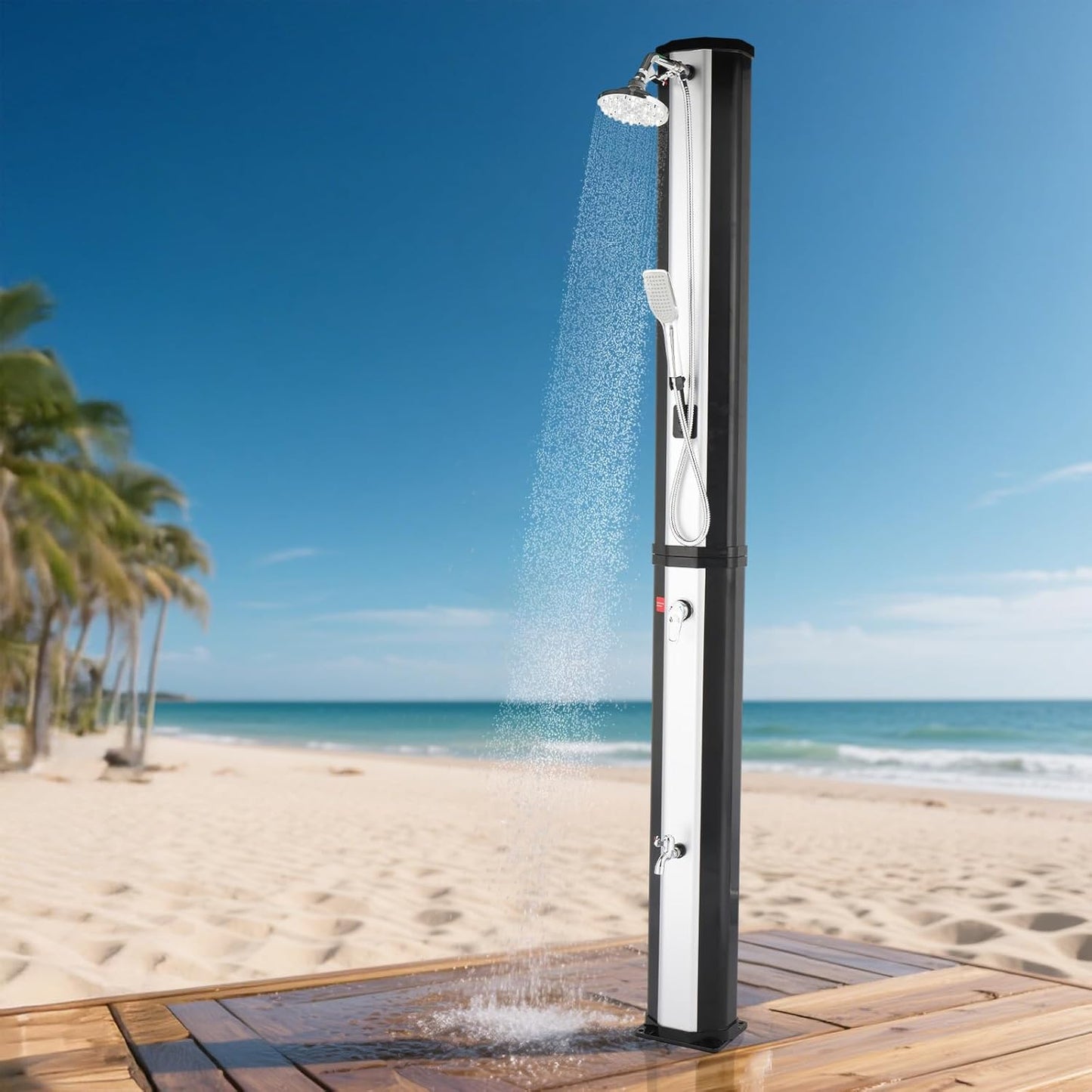 VINGLI Solar Heated Shower for Outdoor Poolside and Spa Use