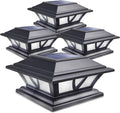 Solar Post Lights Outdoor 4-Pack - Dual Color LED Cap Lights