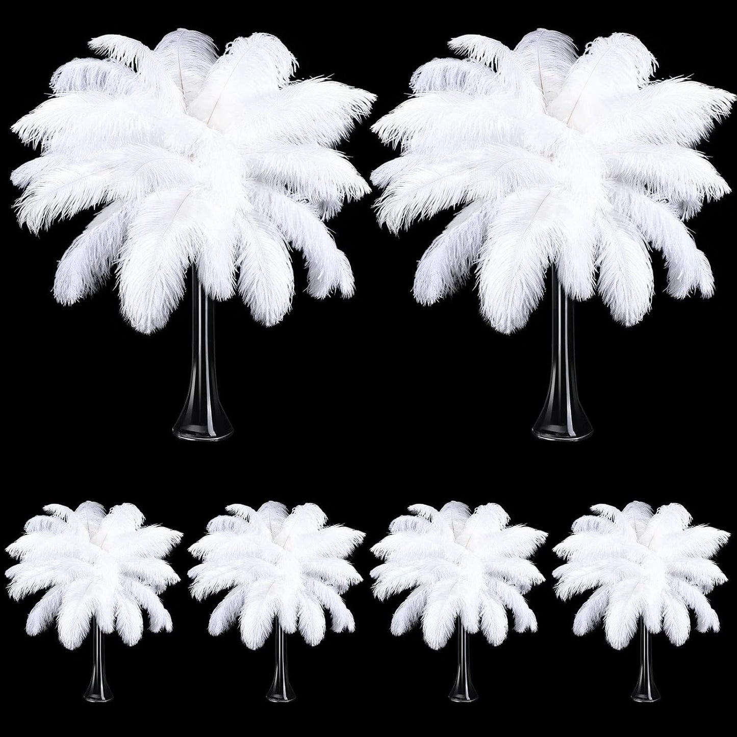 200 Pcs Natural Ostrich Feathers for Elegant Wedding Decor