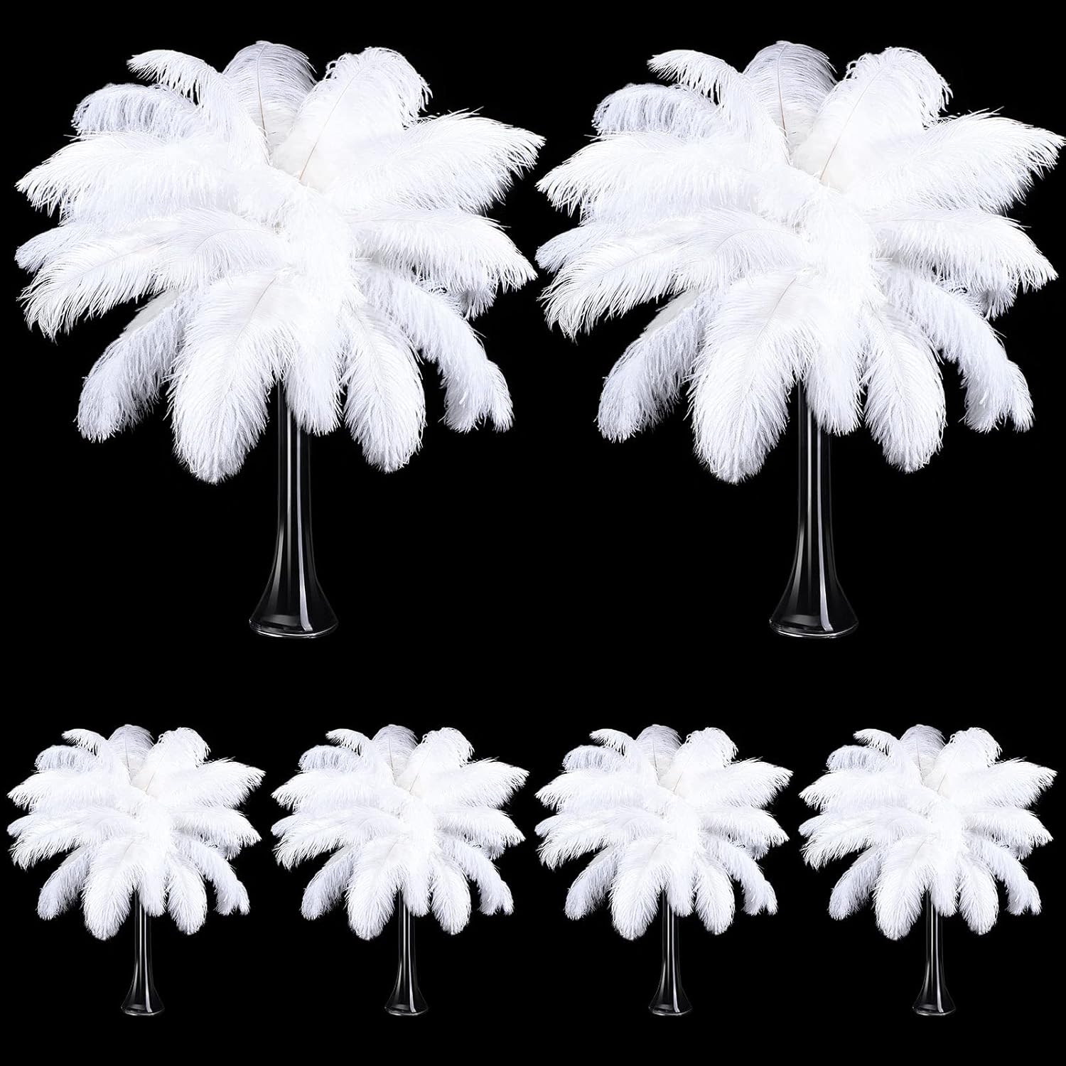 200 Pcs Natural Ostrich Feathers for Elegant Wedding Decor