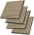 Acoustic Wood Slat Wall Panels 4-Pack 23.6 x 23.6 in - Classic Oak