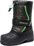 Boys & Girls Mid Calf Water-Resistant Winter Snow Boots - Warm, No-Tie