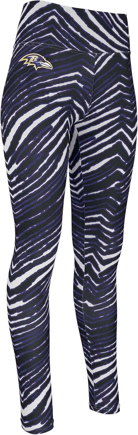 Zubaz NFL Women's Full Length High Waist Leggings with Pockets