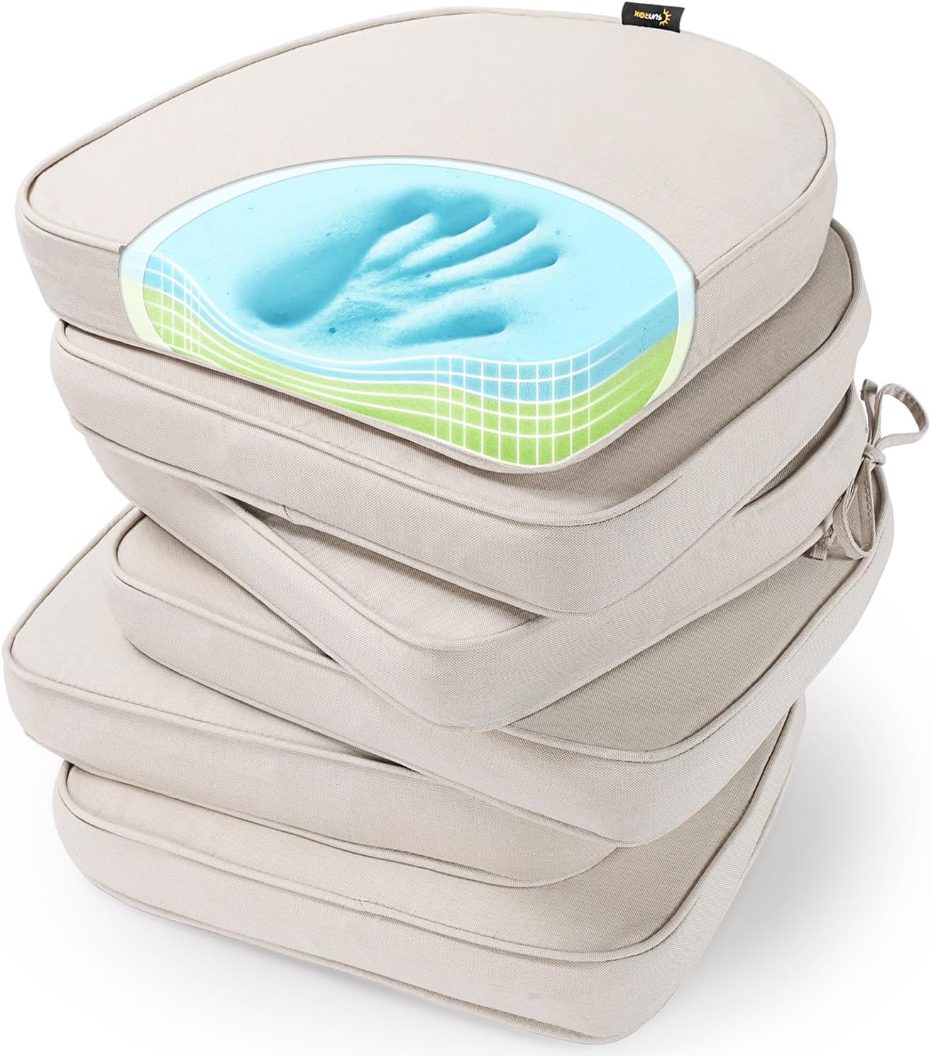 SUNROX Gel Memory Foam Chair Cushions for Indoor and Outdoor Use