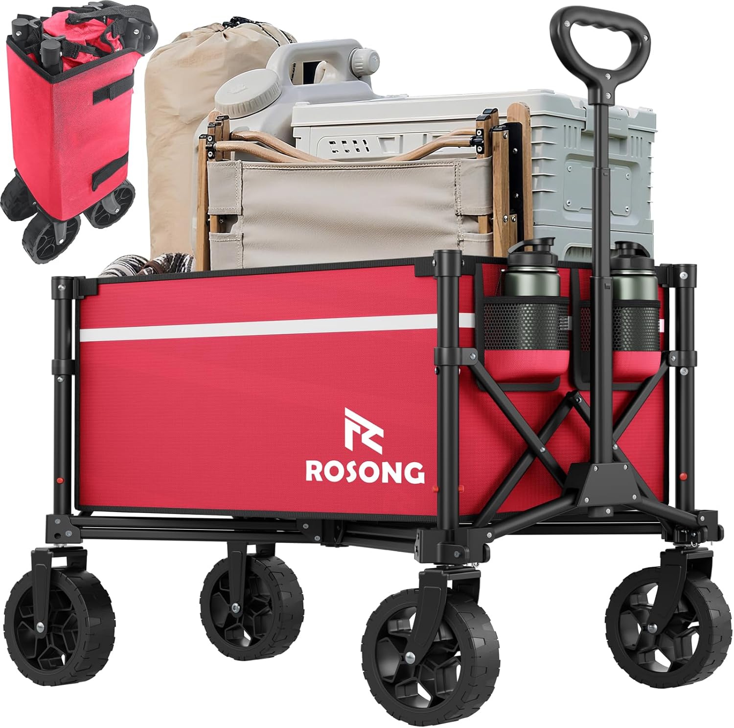 Collapsible Wagon Cart with Wheels for Grocery and Camping