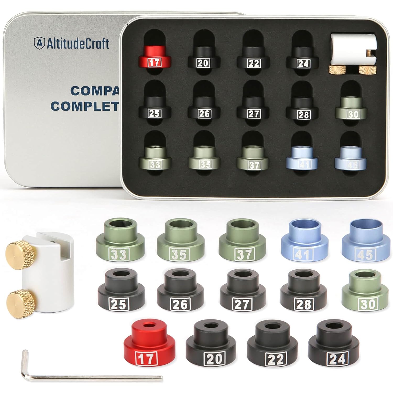 Bullet Comparator Kit with 14 Inserts for Precision Reloading